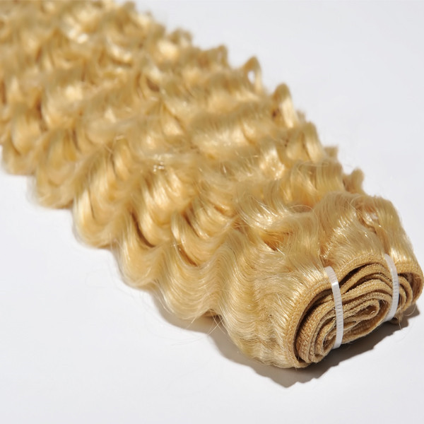 Brazilian deep wave hair weaving golden color  XS032